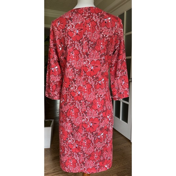 REI Women's Red Floral 3/4 Sleeve Button Front Casual Dress Size M Cotton Blend - Picture 6 of 8